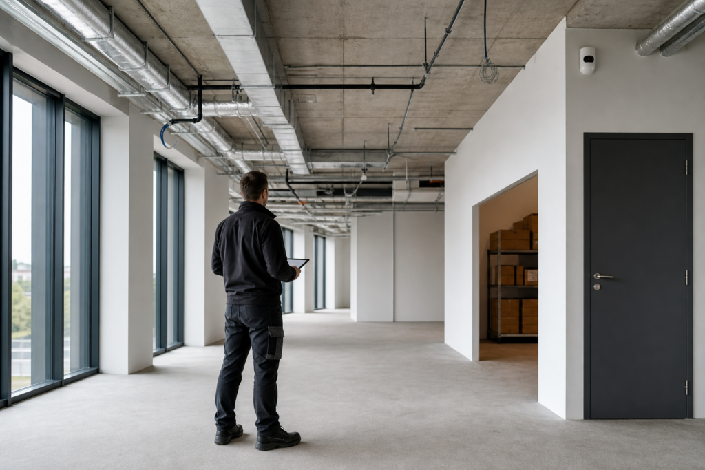 Instalacja alarmu we Wrocławiu podczas przygotowania lokalu firmowego