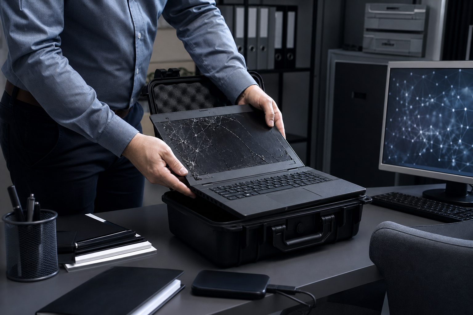 Fizyczna utrata danych po uszkodzeniu firmowego laptopa