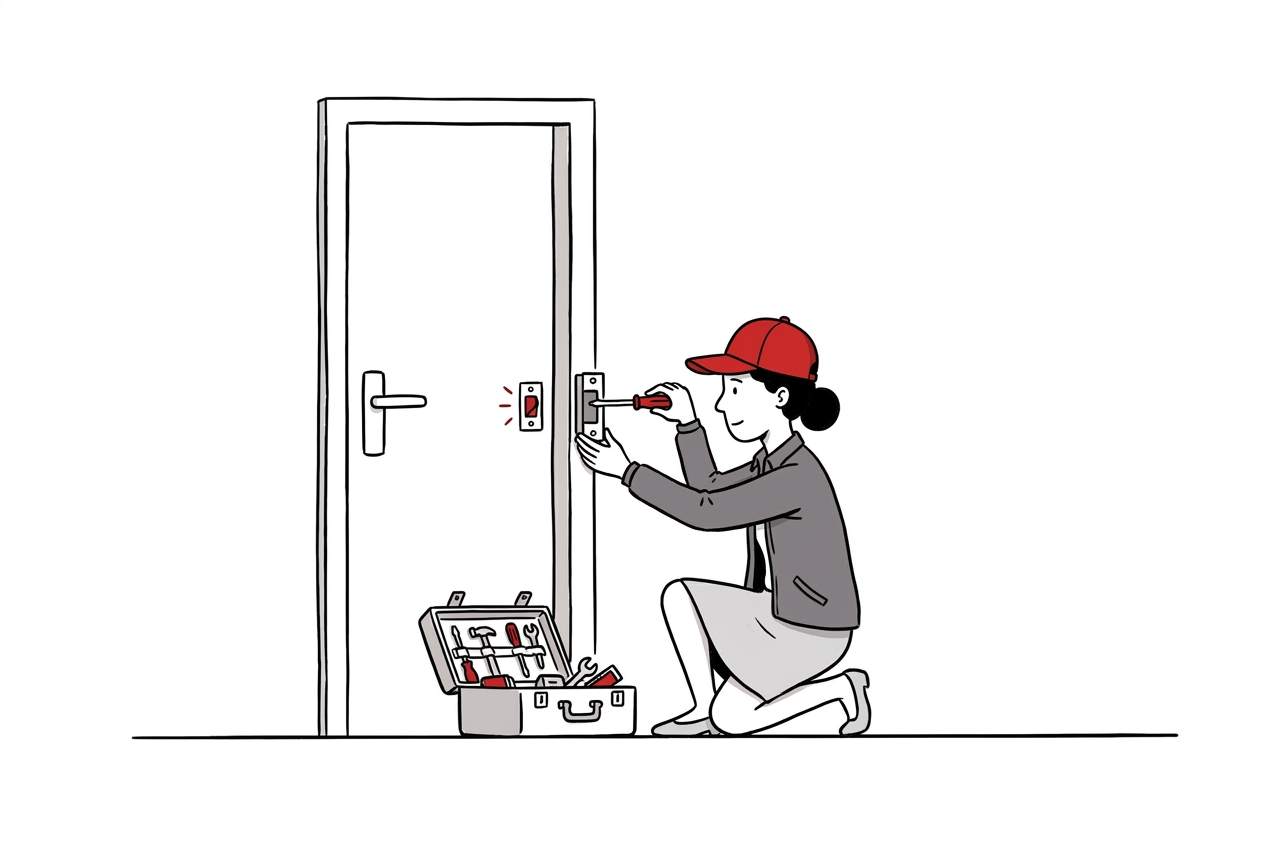 Montaż Elektrozaczepów - ilustracja M3 Group